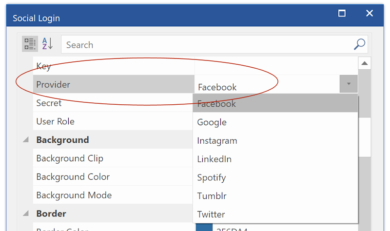 Facebook & Google social login